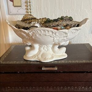 Mystery Jewelry Jar Jewelry Lot In Beautiful Decorative Candy Dish Bowl